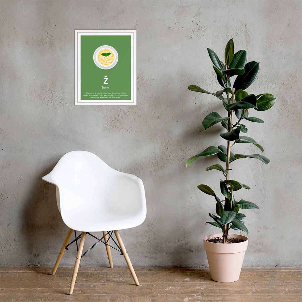 Ž - Žganci - Framed Wall Art - Croatian wall art by HRVATO