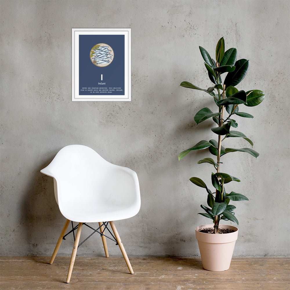 I - Inćuni - Framed Wall Art - Croatian wall art by HRVATO