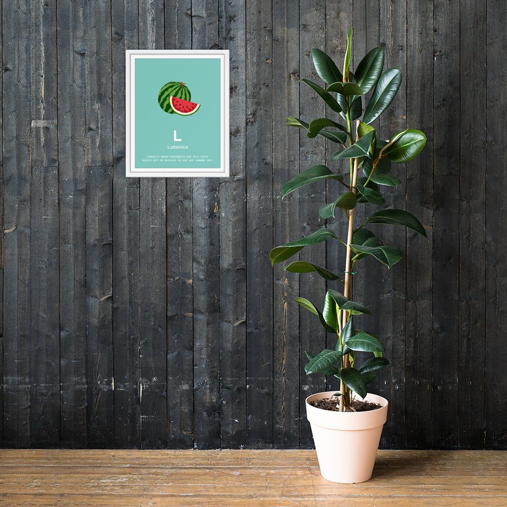 L - Lubenica - Framed Wall Art - Croatian wall art by HRVATO