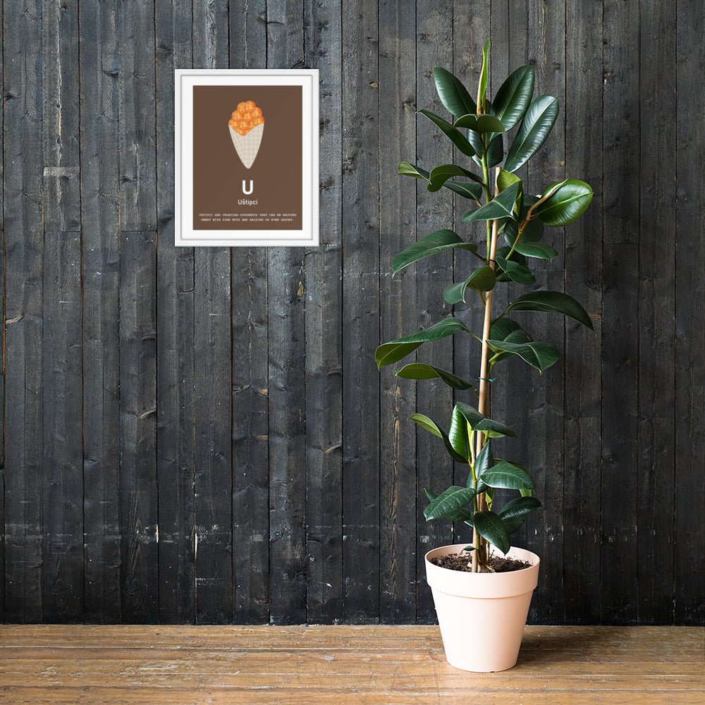 U - Uštipci- Framed Wall Art - Croatian wall art by HRVATO
