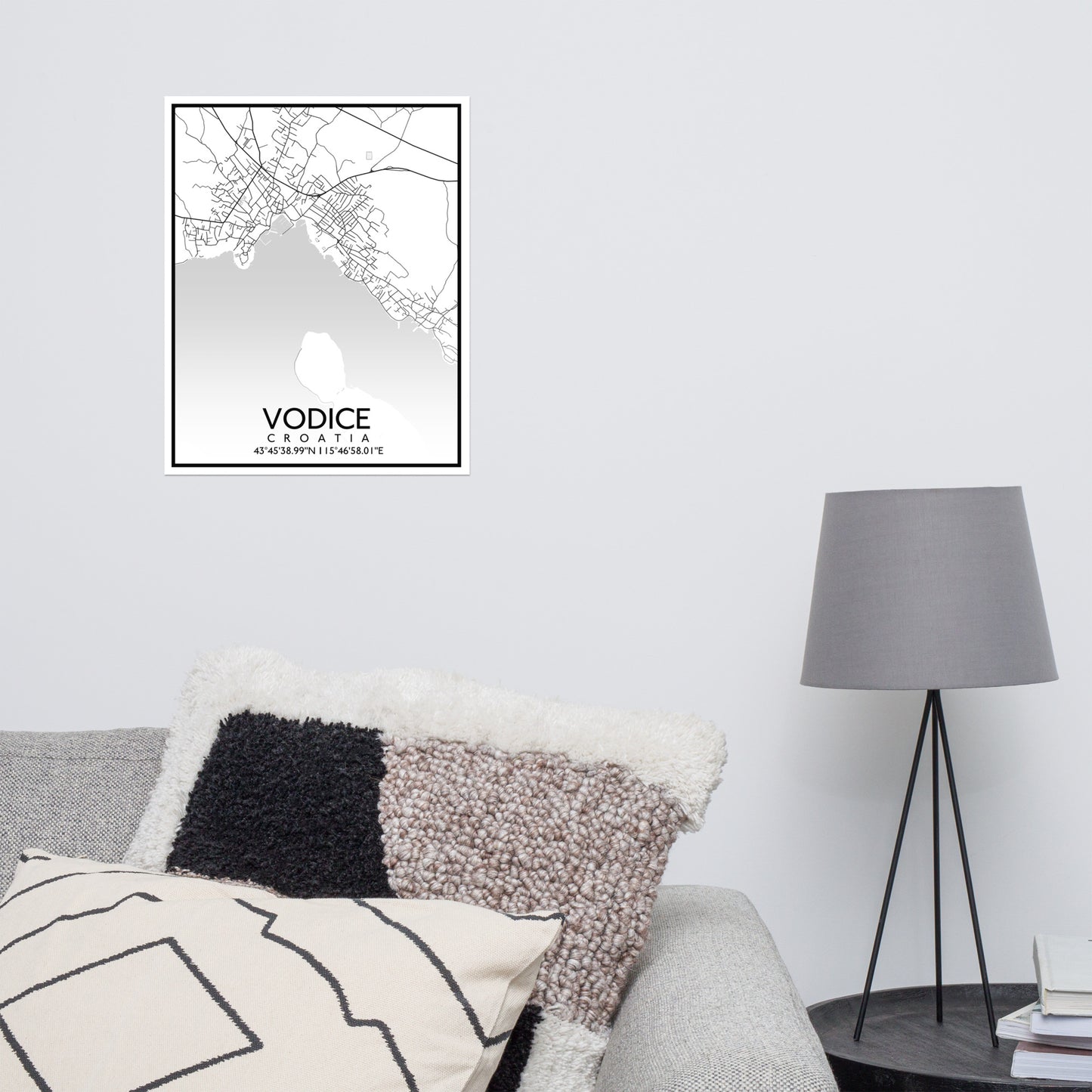 Vodice - White City Map Matte Poster