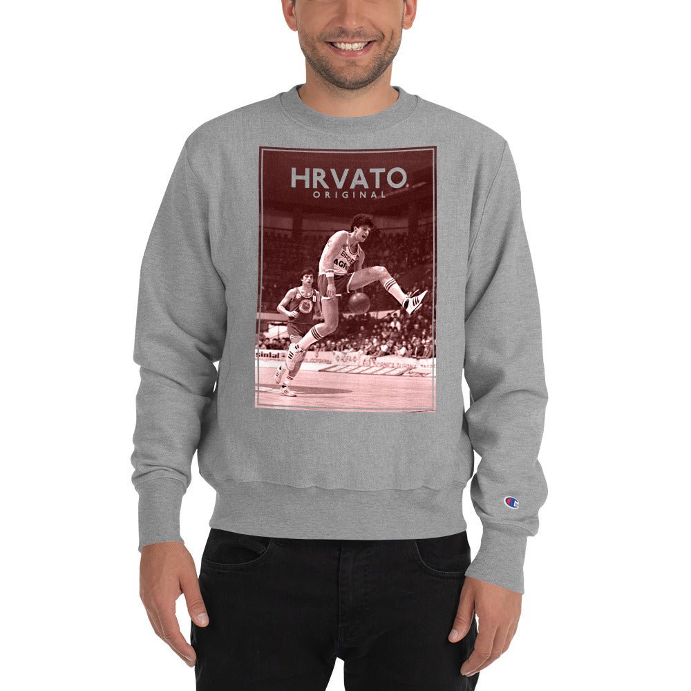 Dražen Petrović Men's Sweatshirt in oxford grey heather, front view