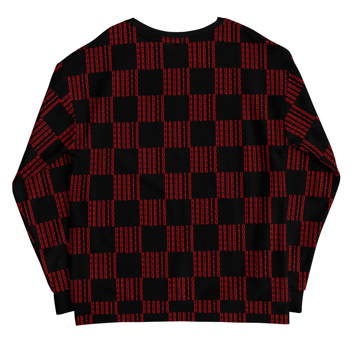 Women Sweatshirt HRVATO pattern red - Croatian sweater by HRVATO