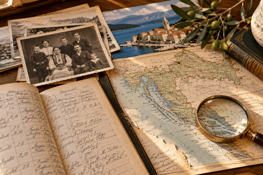 Historic Croatian family photos, genealogy records and map of Croatia for researching Croatian ancestry