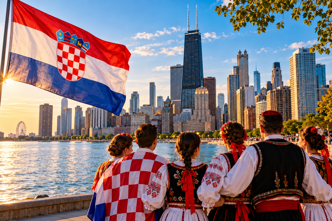 Croatian community in Chicago celebrating Croatian heritage and culture