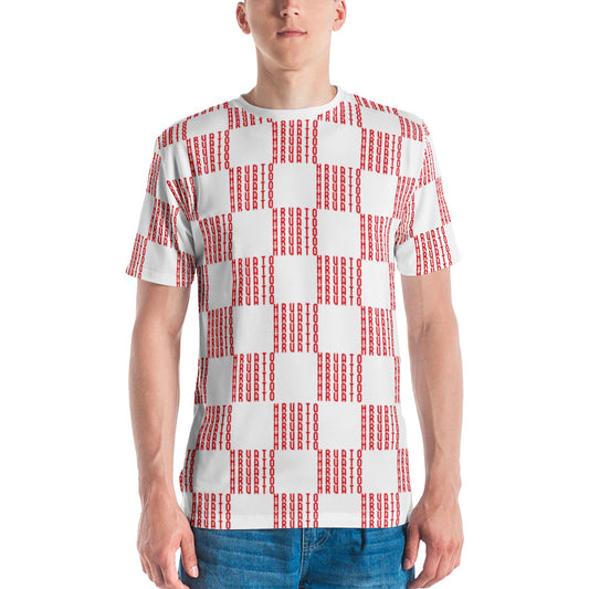 Šahovnica Men's White T-Shirt - Traditional Croatian Design