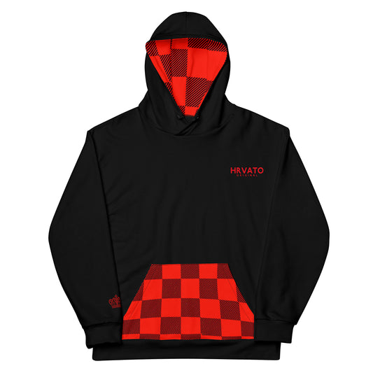 Men Hoodie pattern CROATIA red