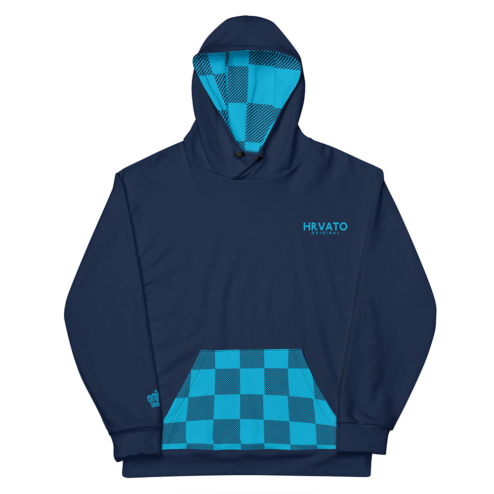 Men Hoodie pattern CROATIA blue