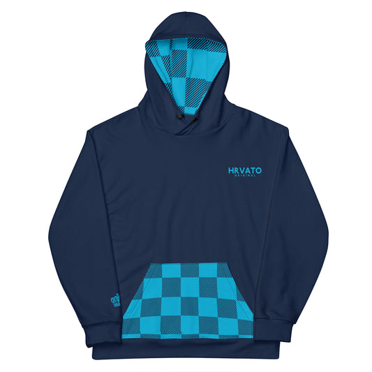 Men Hoodie pattern CROATIA blue