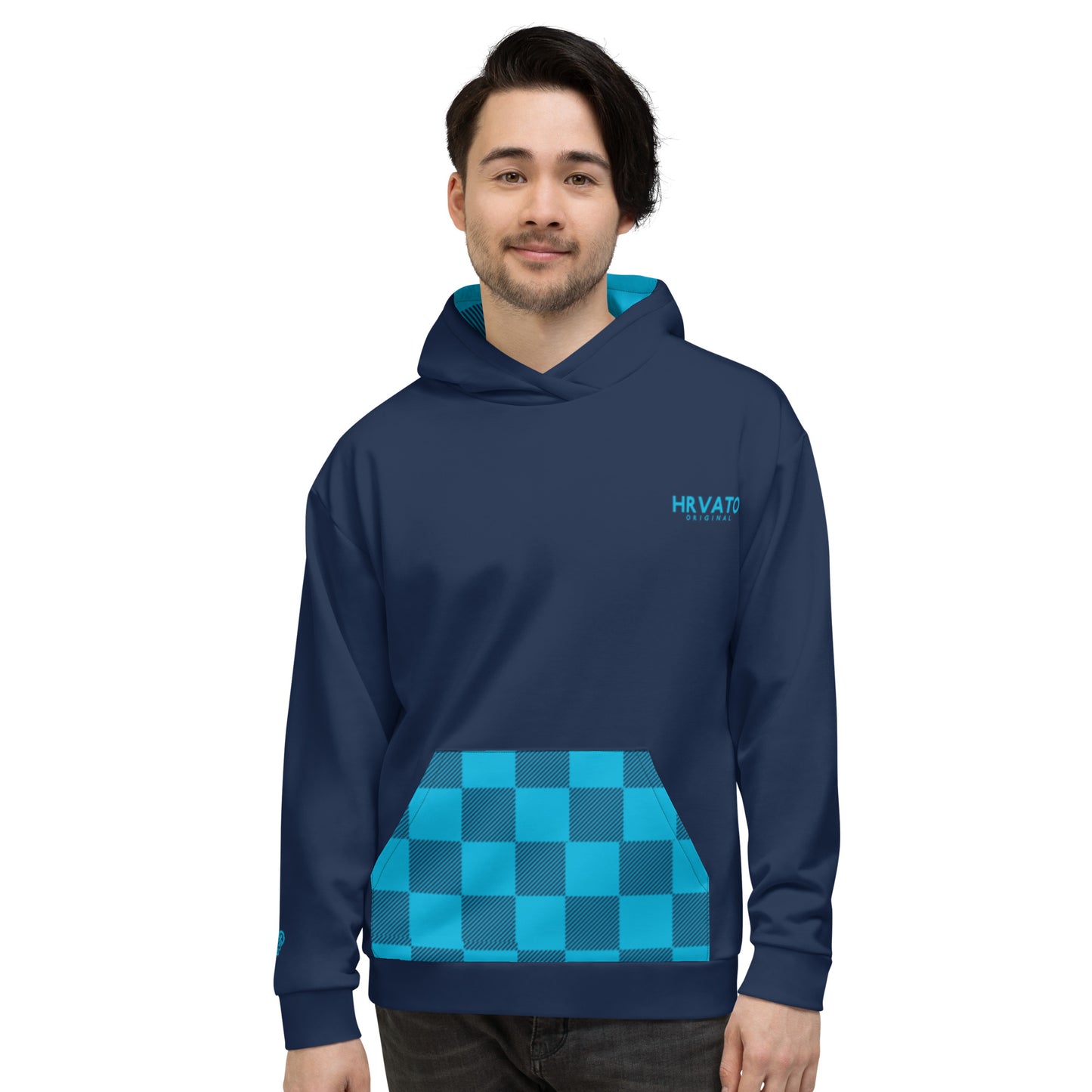 Men Hoodie pattern CROATIA blue