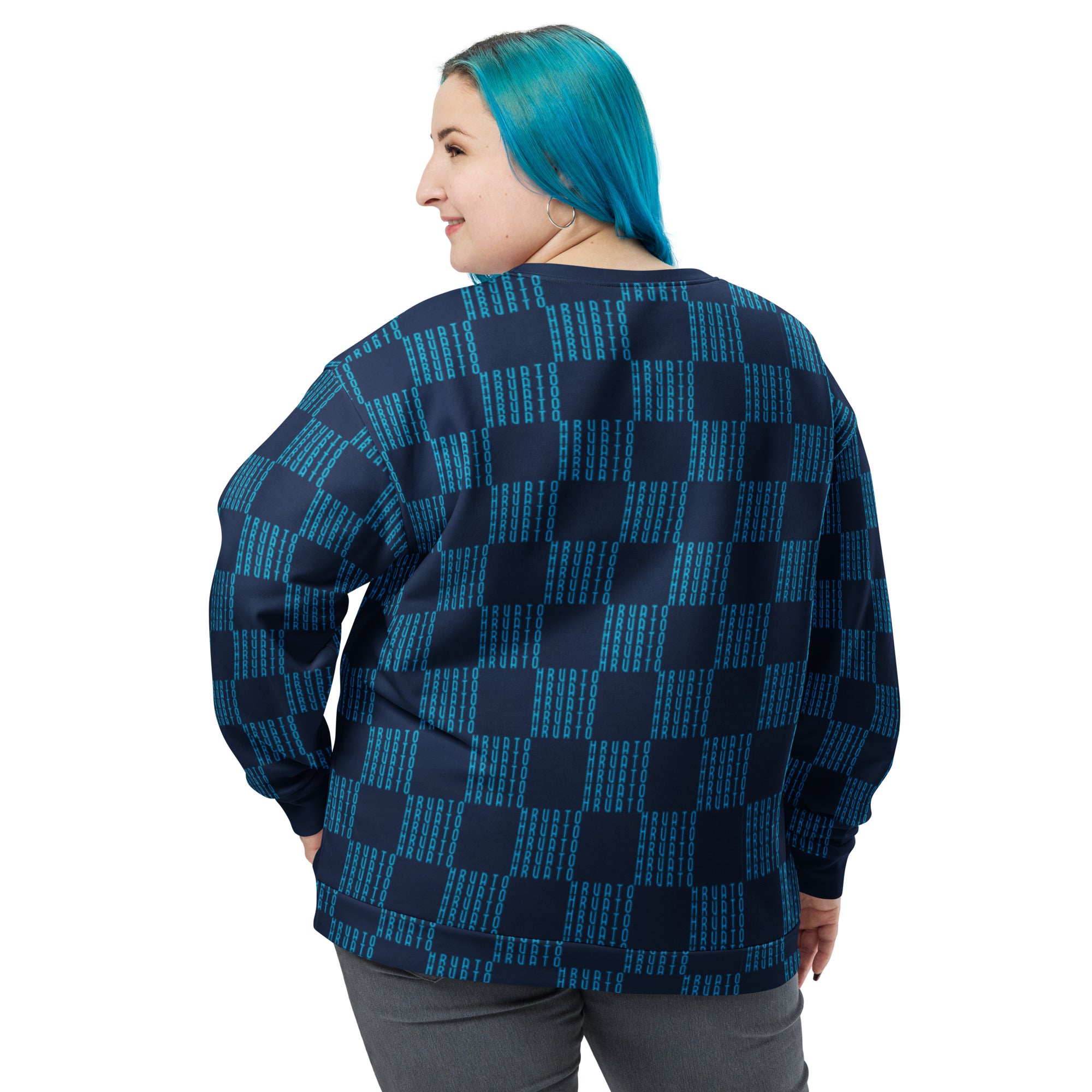 Women Sweatshirt HRVATO pattern blue