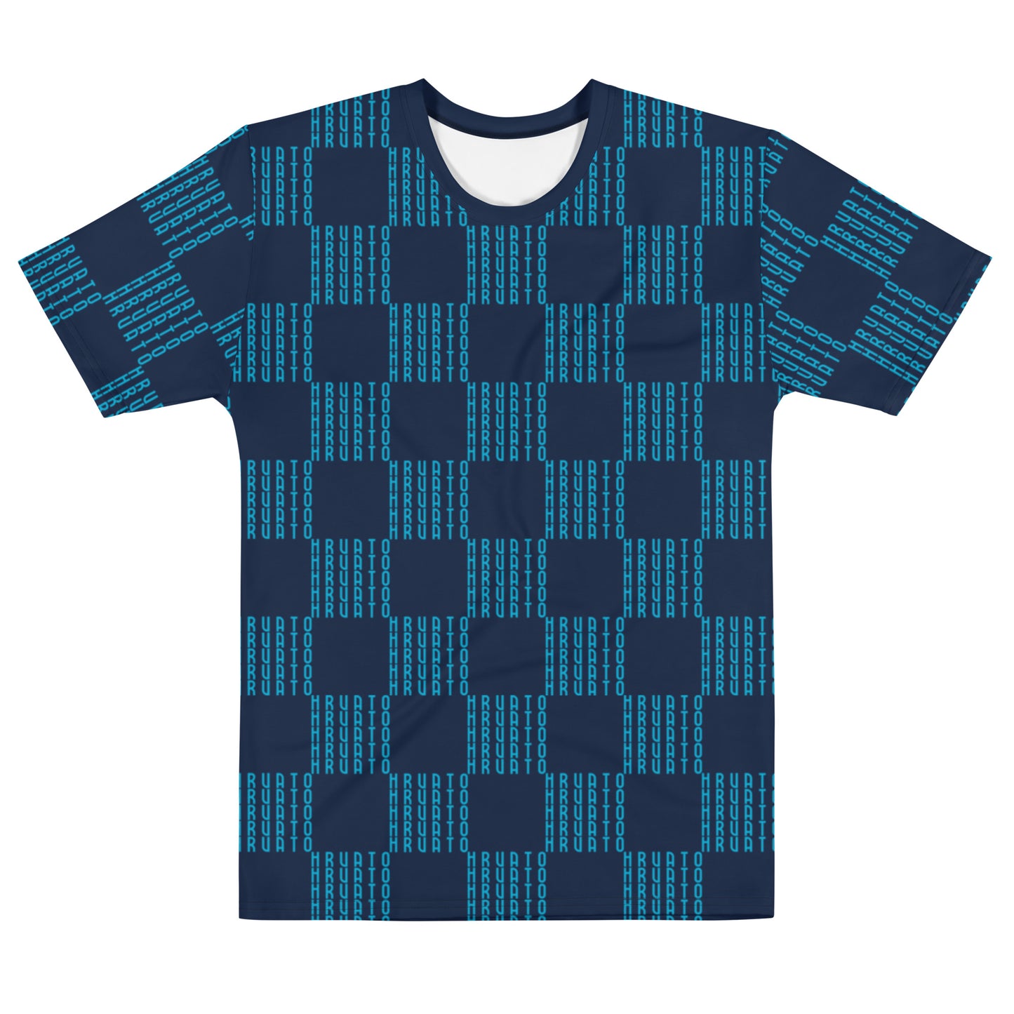 Šahovnica Men's Blue T-Shirt - Traditional Croatian Design