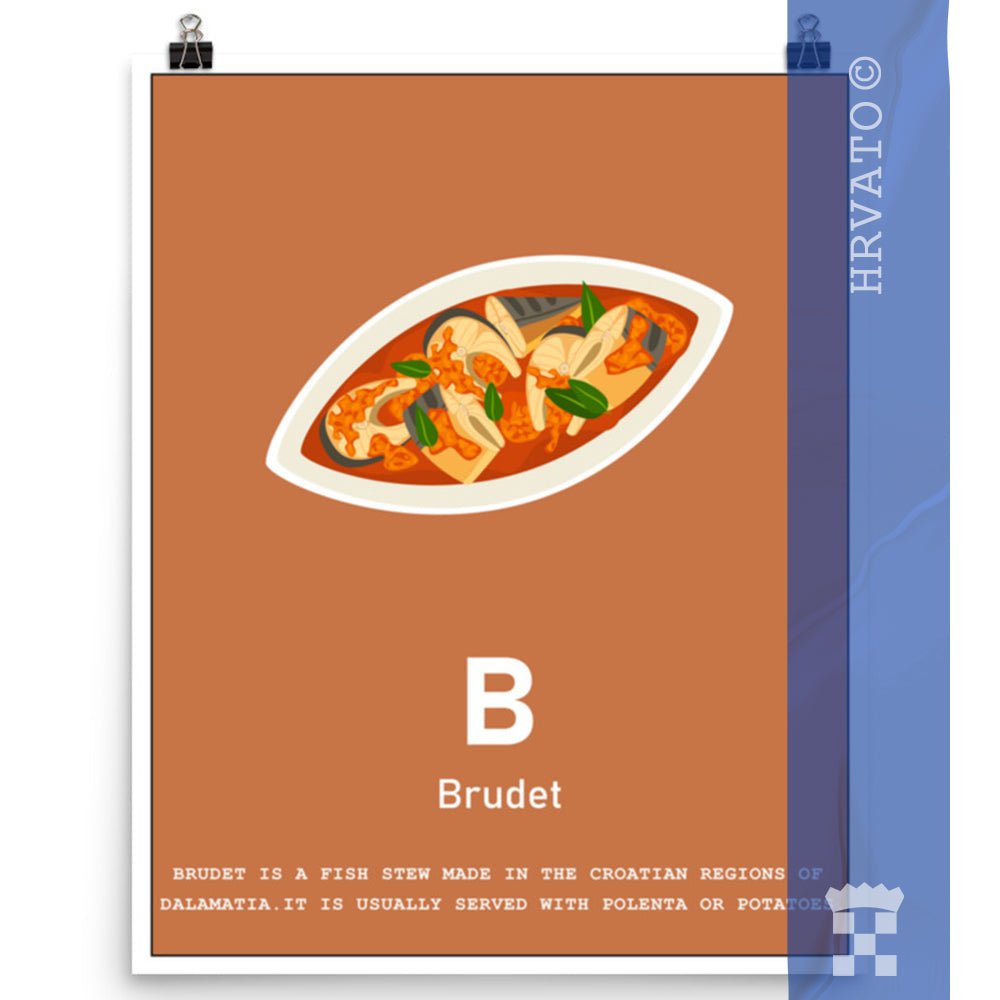 B is for Brudet: Croatian food alphabet poster artwork by HRVATO