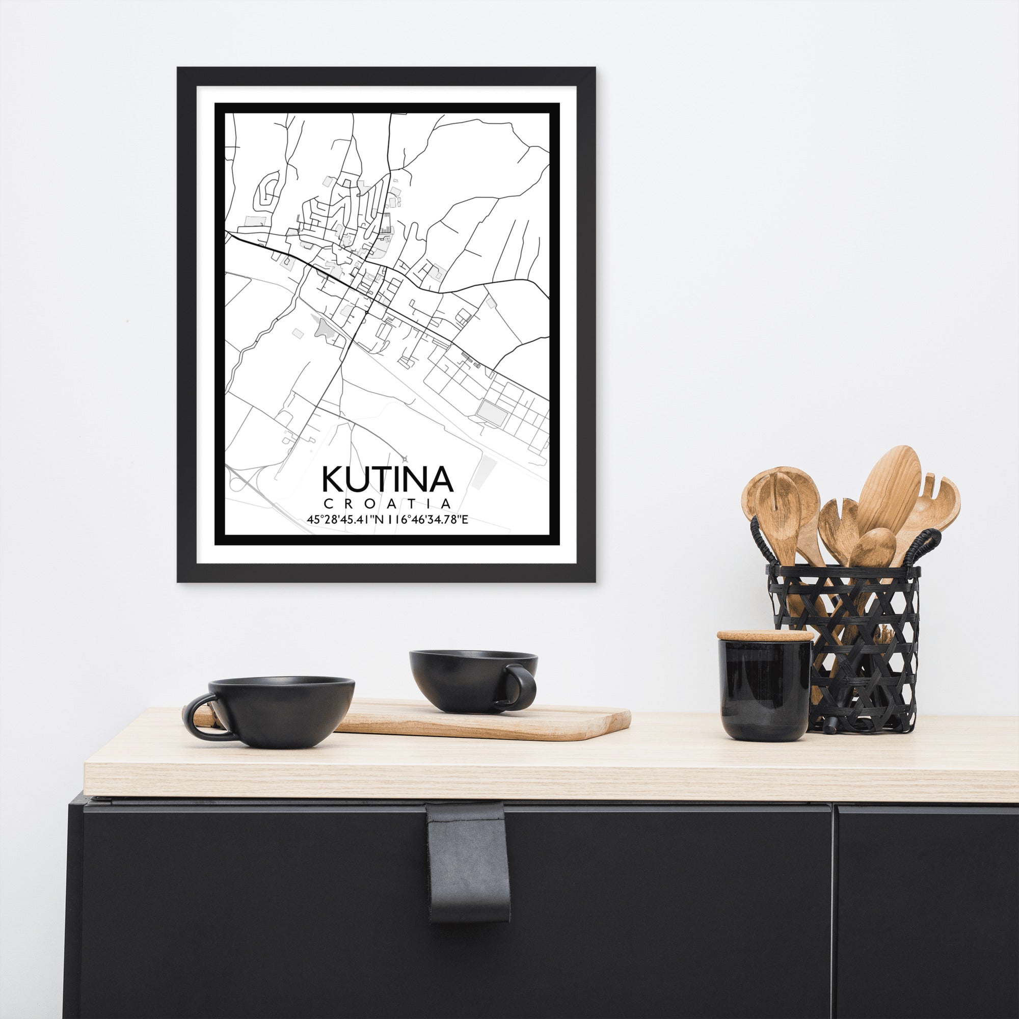 Kutina - White City Map Framed Wall Art