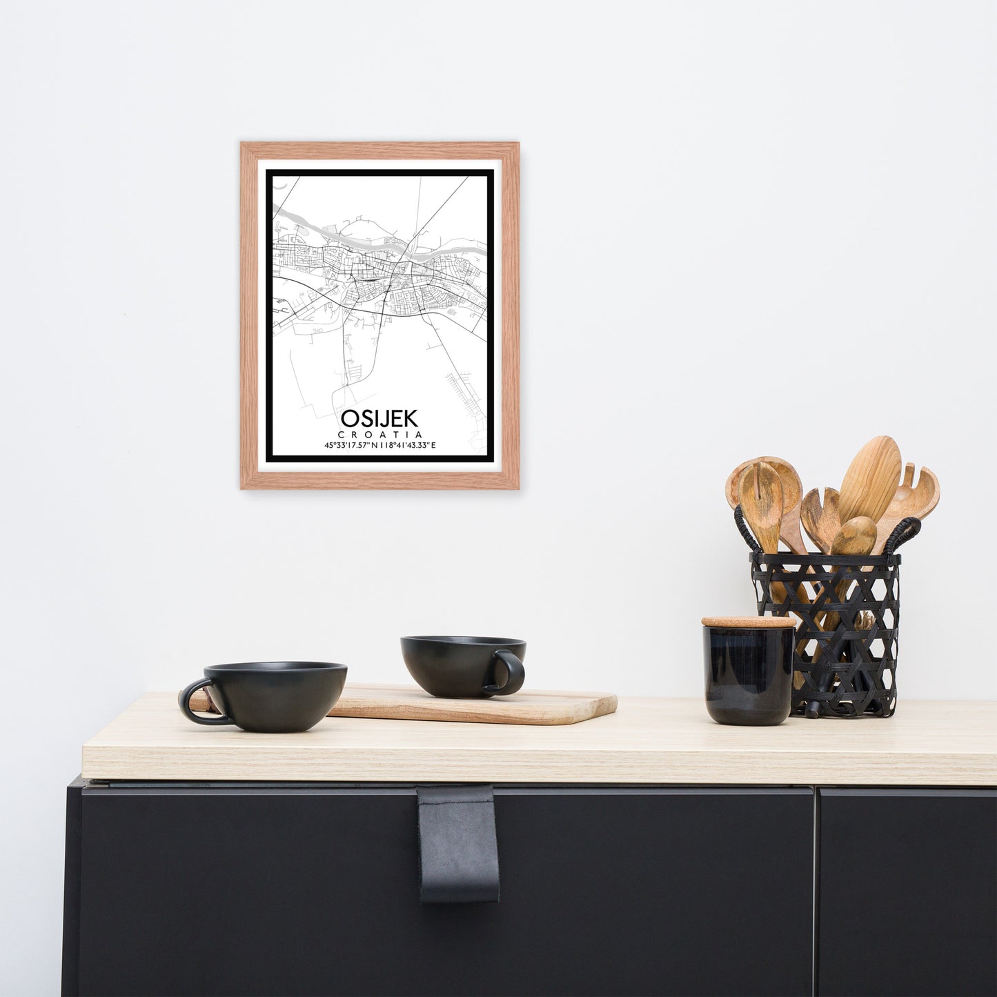 Osijek - White City Map Framed Wall Art