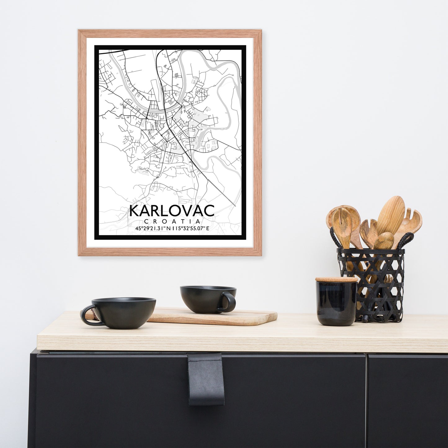 Karlovac - White City Map Framed Wall Art