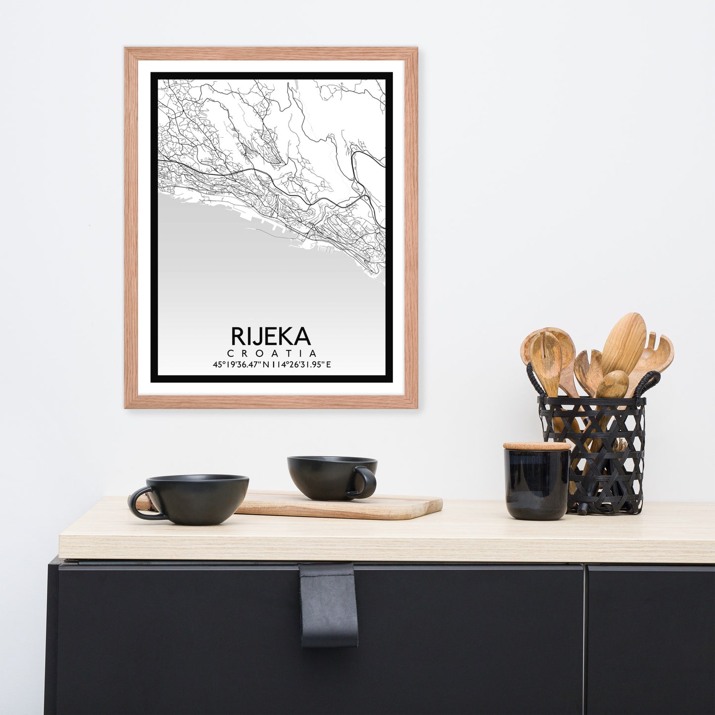 Rijeka - White City Map Framed Wall Art