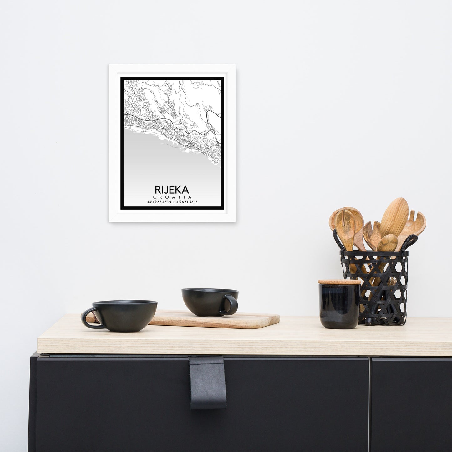 Rijeka - White City Map Framed Wall Art