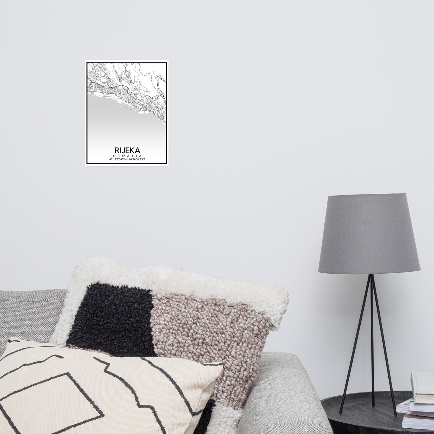 Rijeka - White City Map Matte Poster