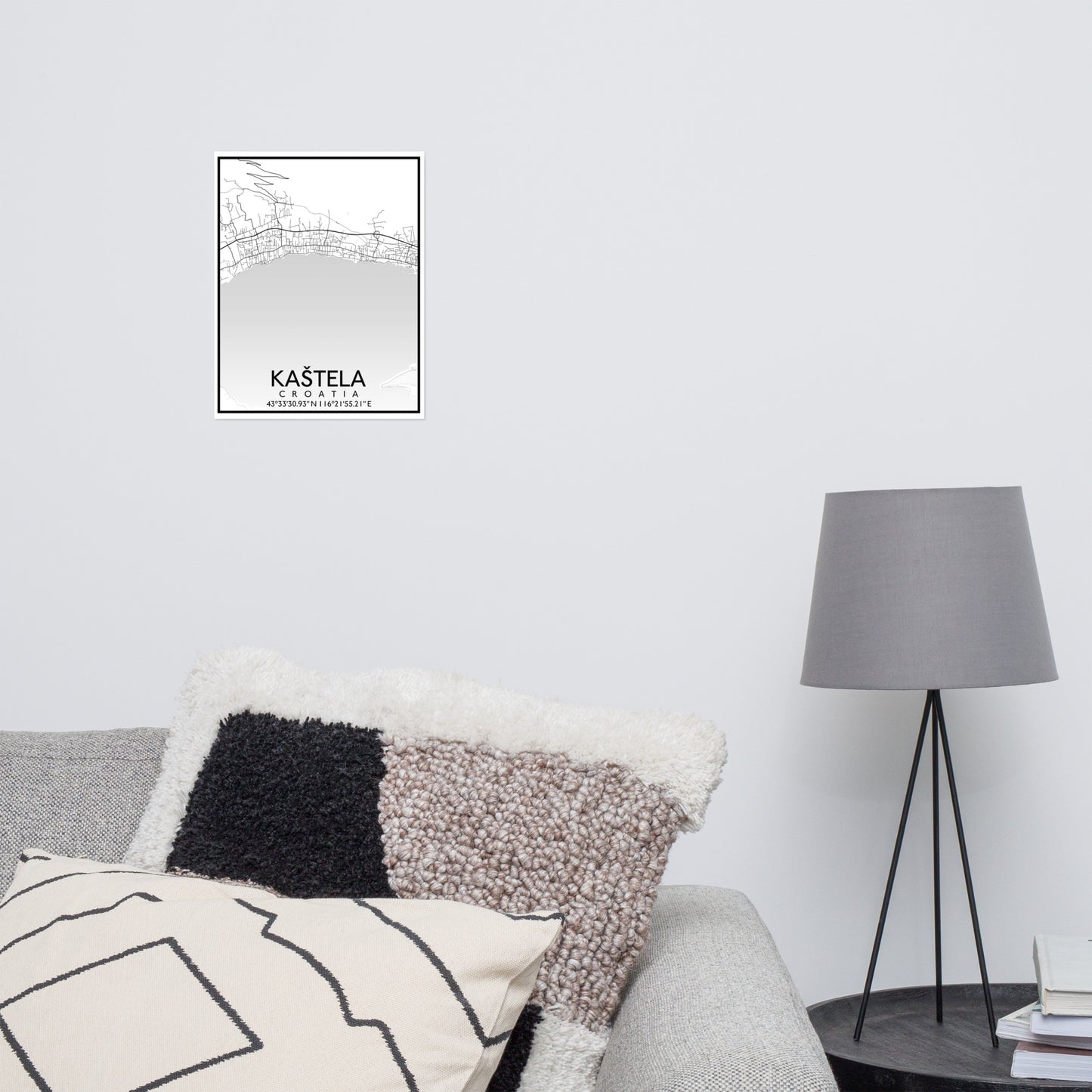 Kaštela - White City Map Matte Poster