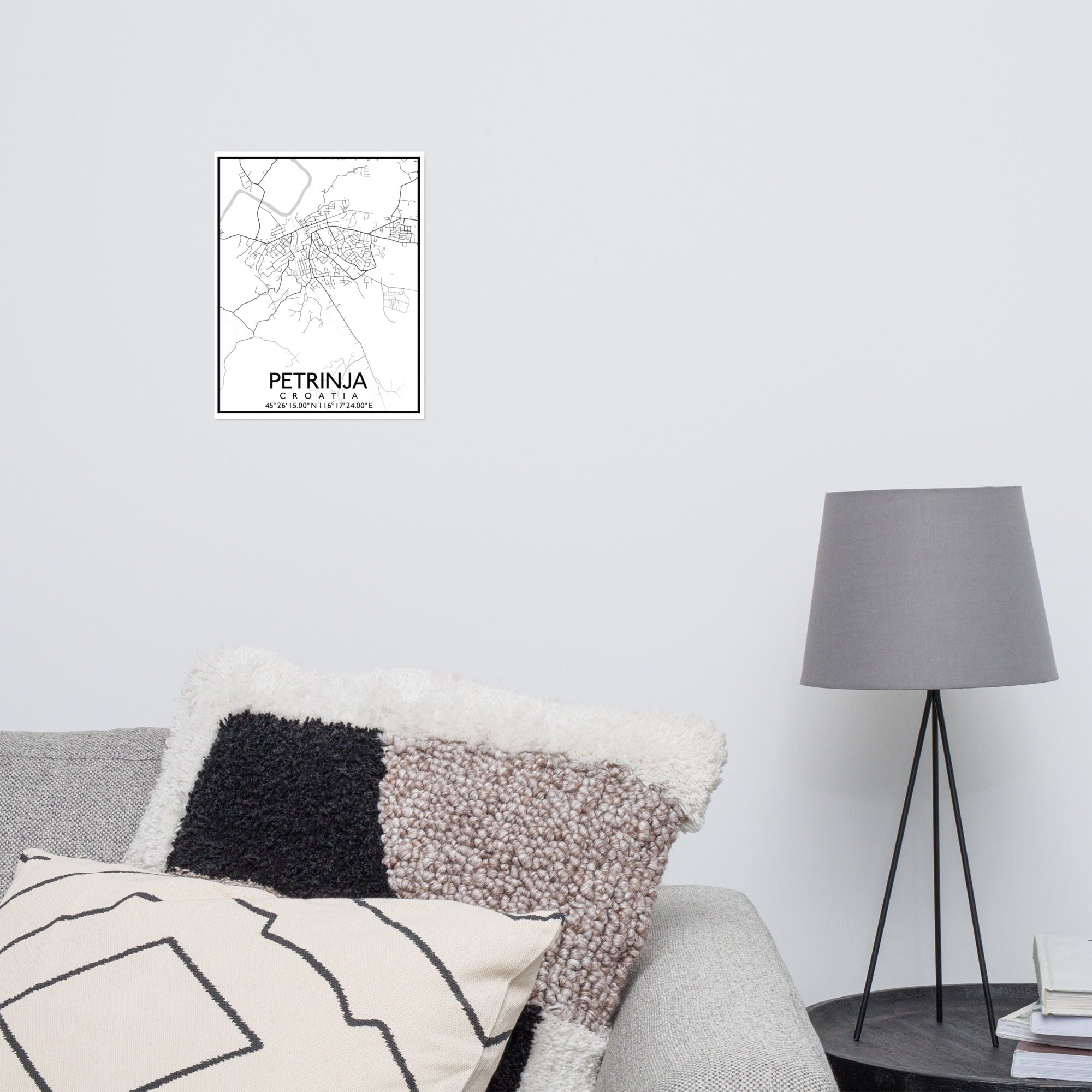 Petrinja - White City Map Matte Poster