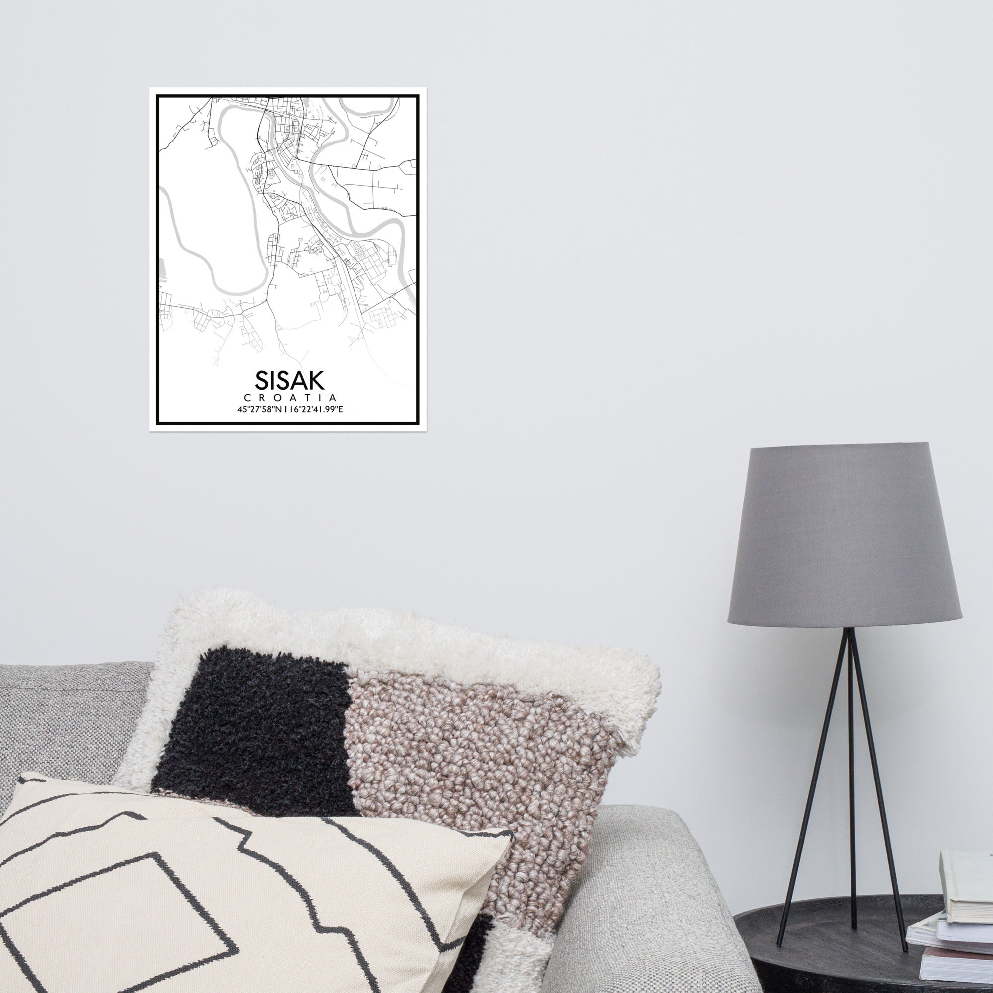 Sisak - White City Map Matte Poster