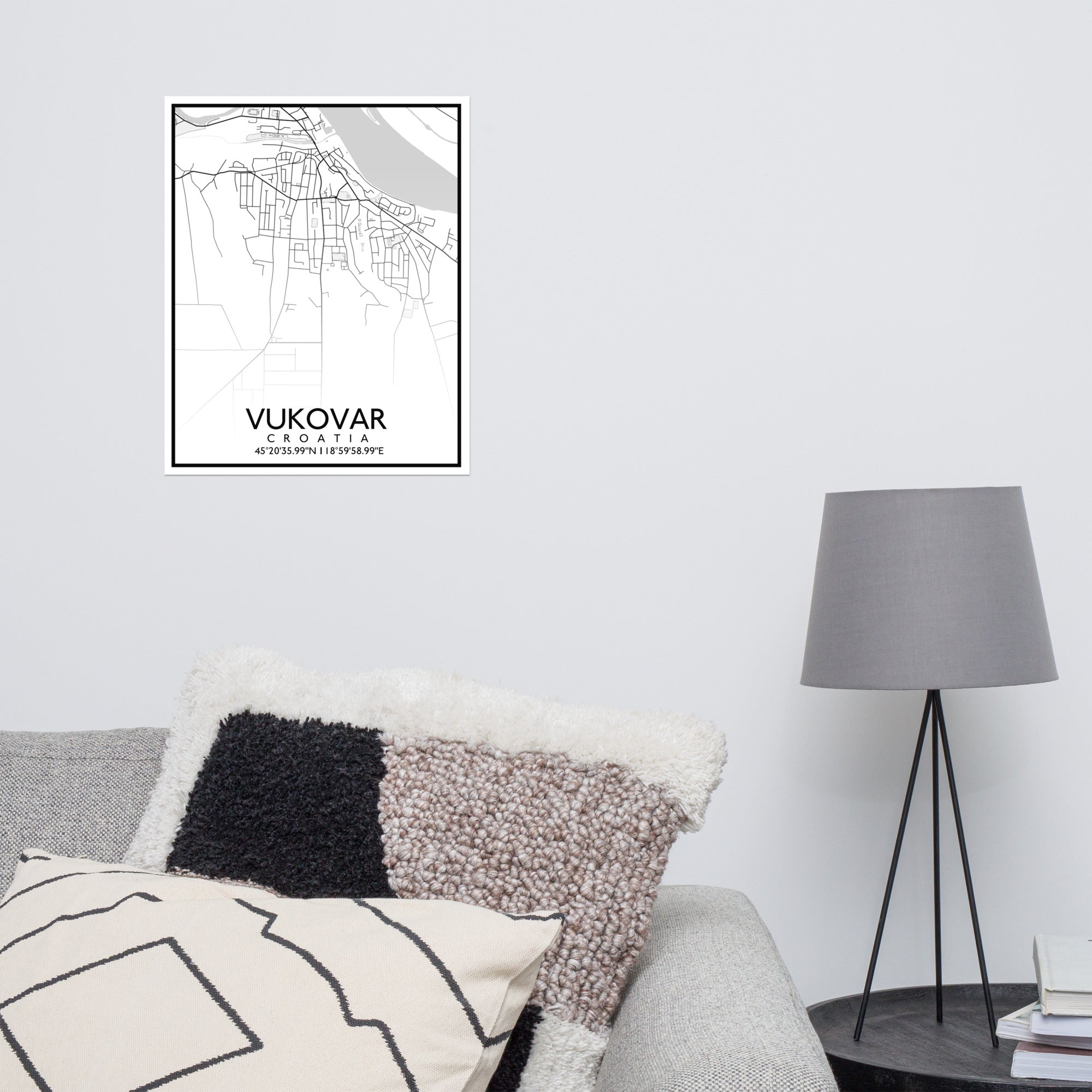 Vukovar - White City Map Matte Poster