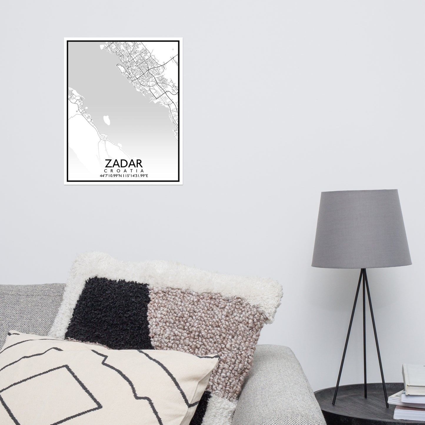 Zadar - White City Map Matte Poster