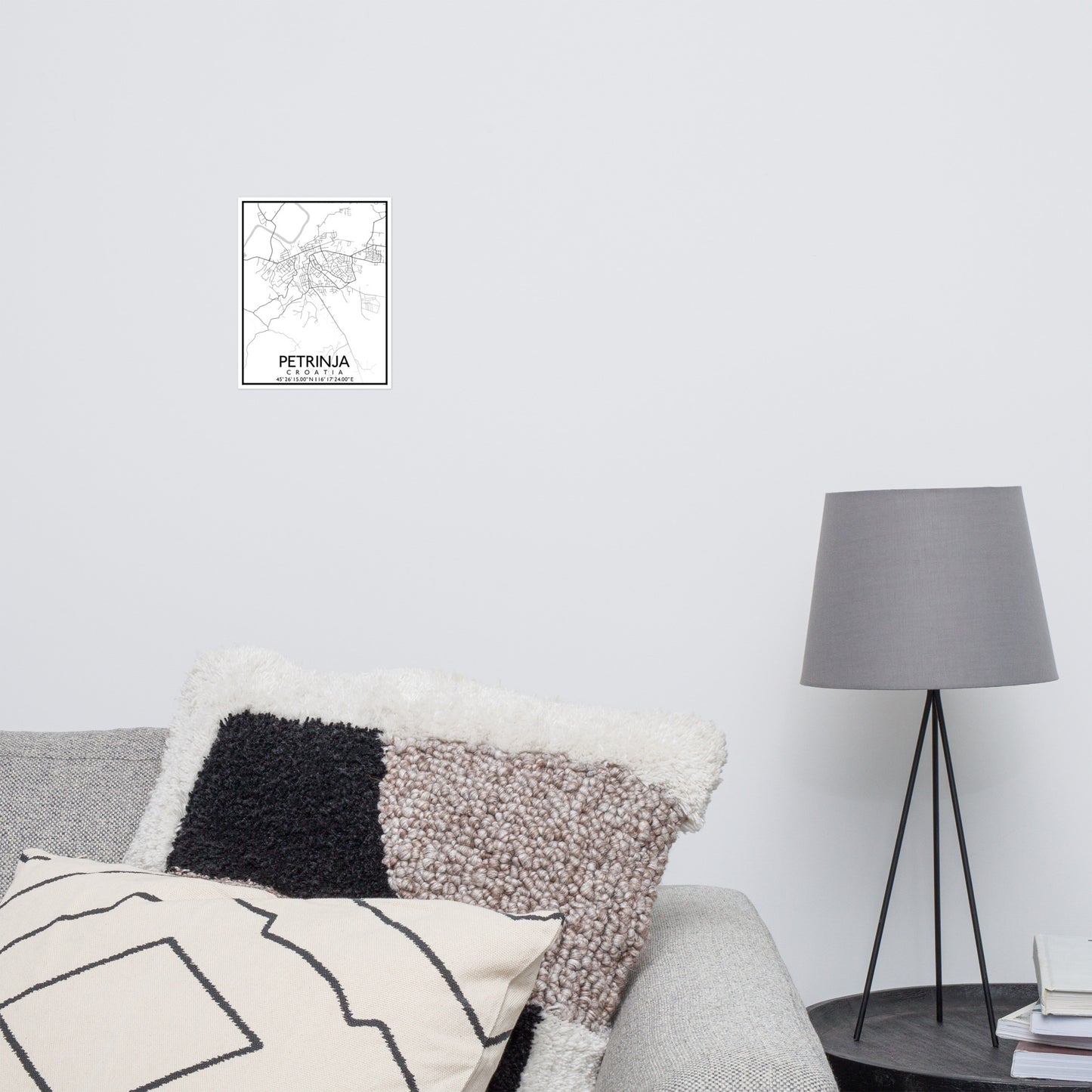 Petrinja - White City Map Matte Poster