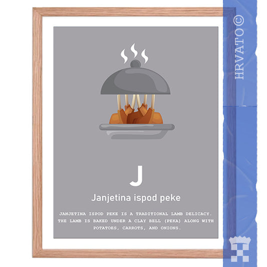 J - Janjetina ispod peke - Framed Wall Art