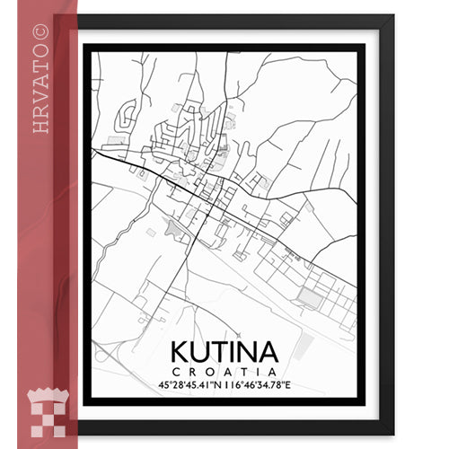 Kutina - White City Map Framed Wall Art