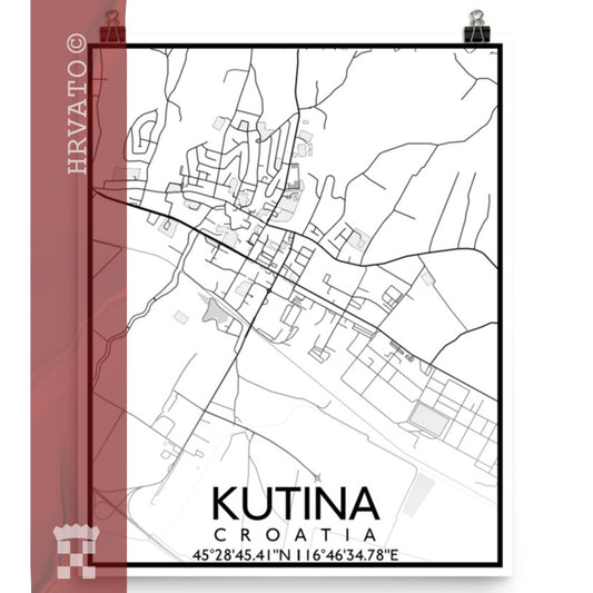 Kutina - White City Map Matte Poster