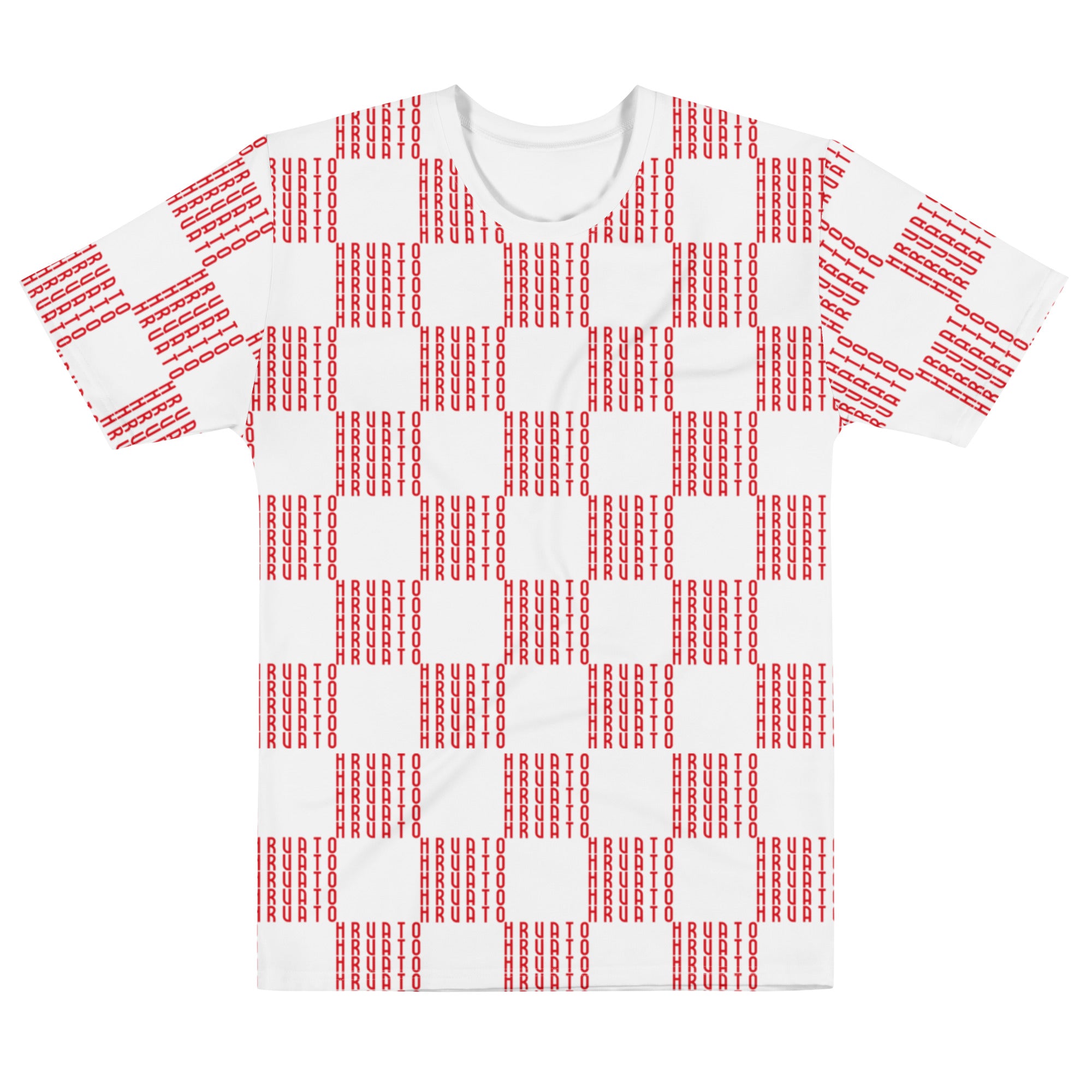 Šahovnica Men's White T-Shirt - Traditional Croatian Design