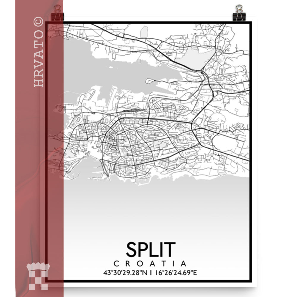 Split - White City Map Matte Poster