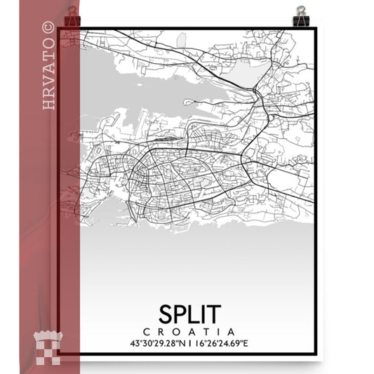 Split - White City Map Matte Poster