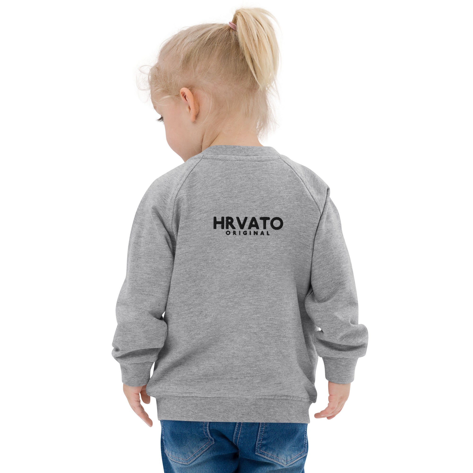 Girls Organic Bomber Jacket HRVATO Embroidery