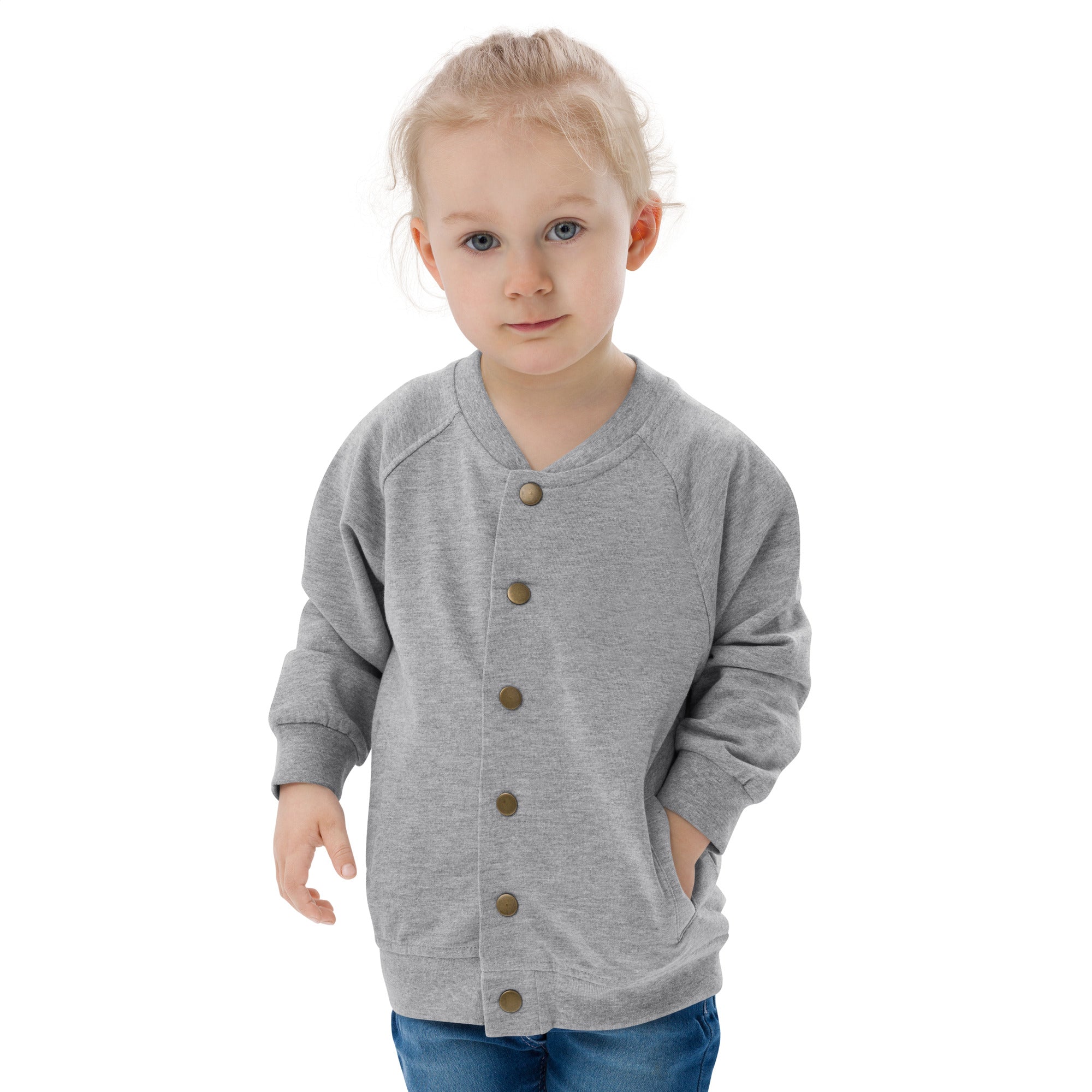 Girls Organic Bomber Jacket HRVATO Embroidery
