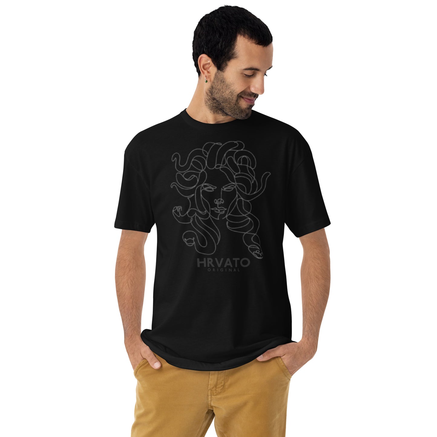 Croatian sustainable MADUSA Men's T-Shirt - Unique Croatian Design with Mythical Twist