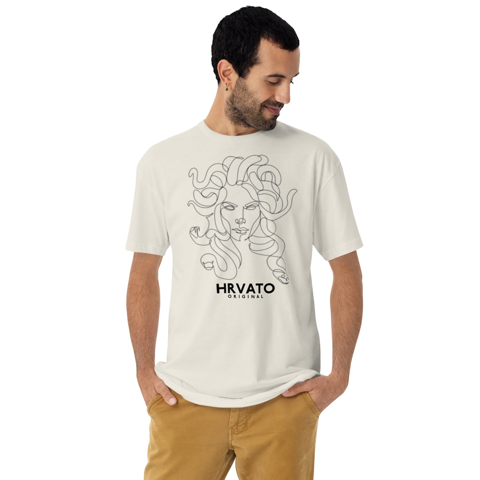 Croatian sustainable MADUSA Men's T-Shirt - Unique Croatian Design with Mythical Twist