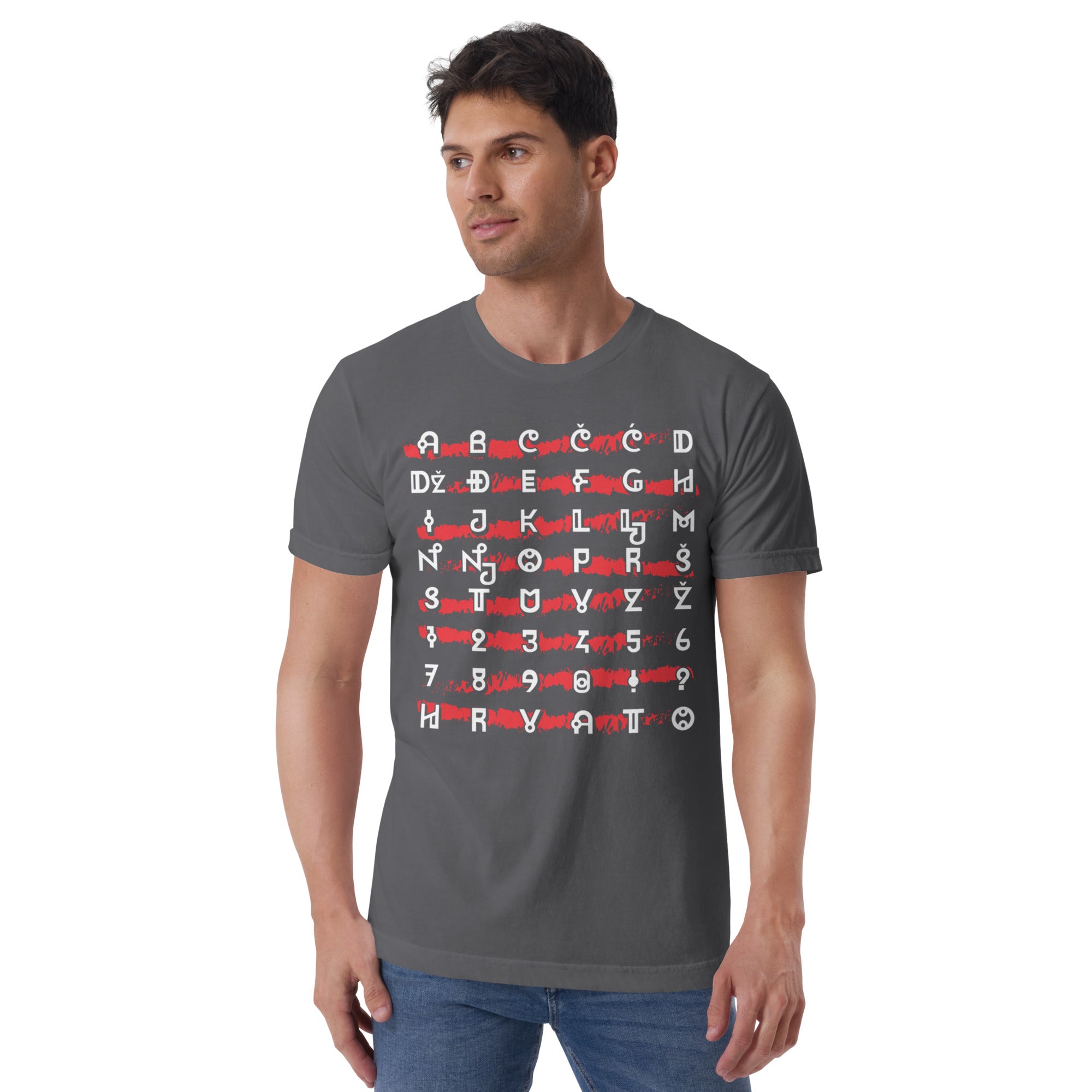 Croatian Alphabet Men's T-Shirt - Learn and Wear Croatian Letters with Pride