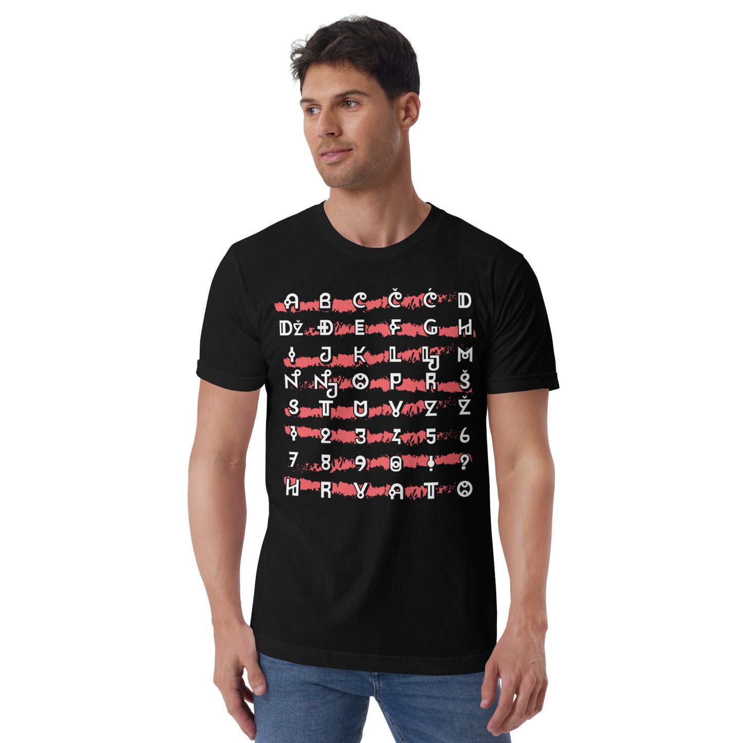 Croatian Alphabet Men's T-Shirt - Learn and Wear Croatian Letters with Pride