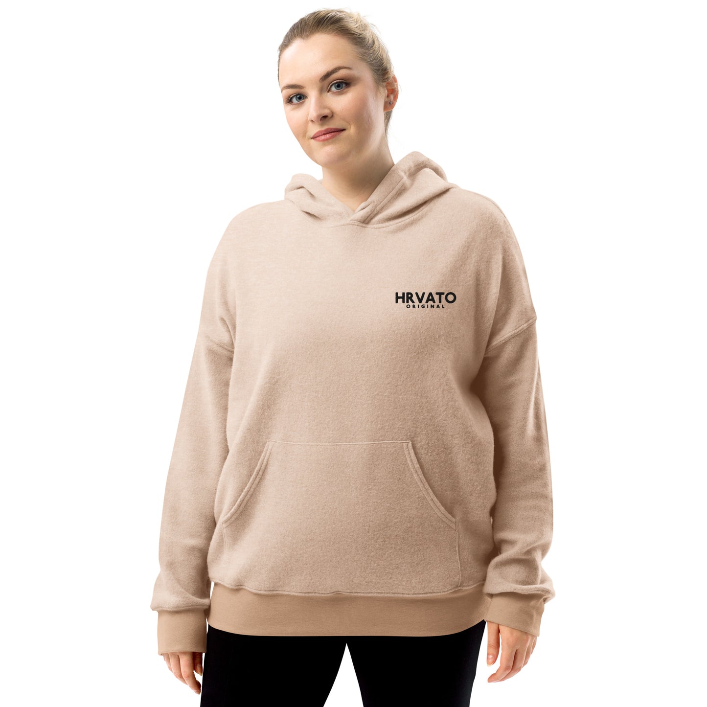 Women sueded fleece hoodie