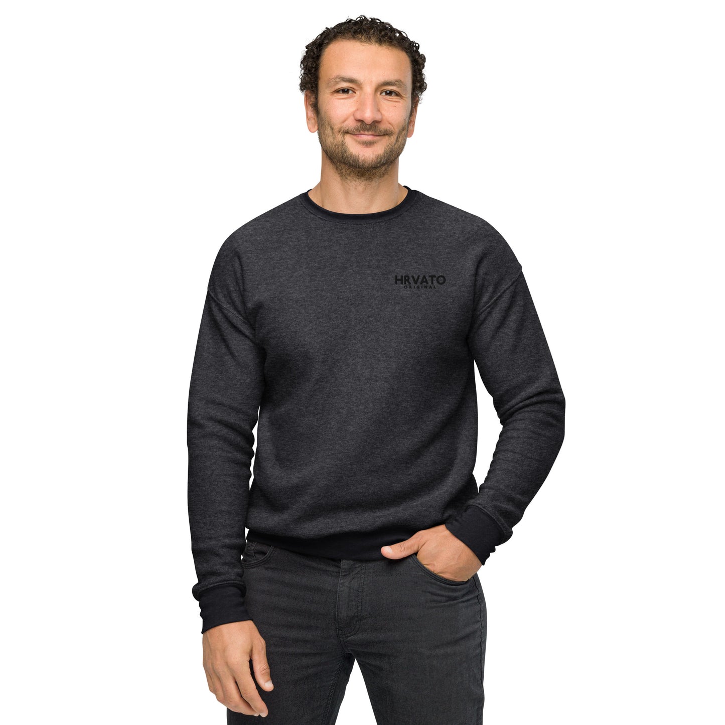 Men sueded fleece sweatshirt