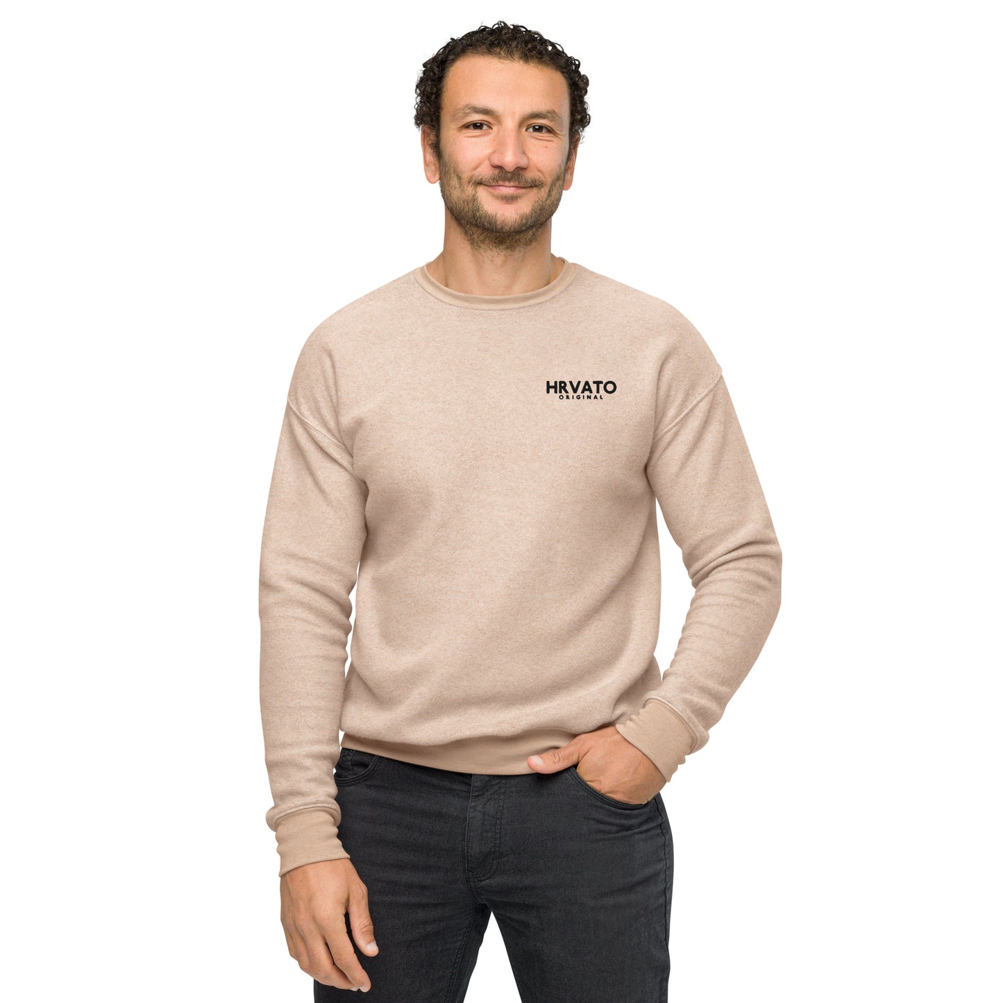 Men sueded fleece sweatshirt