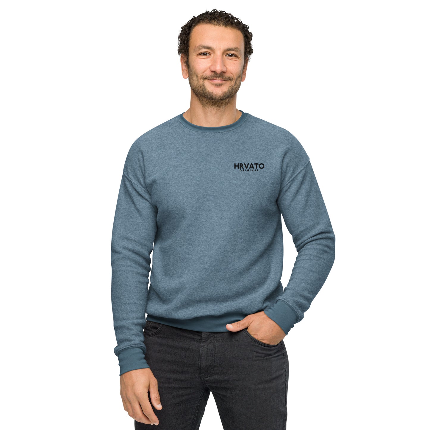 Men sueded fleece sweatshirt